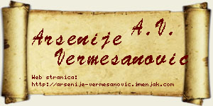 Arsenije Vermešanović vizit kartica